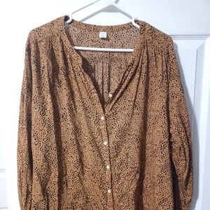 Old Navy Cheetah Blouse dress shirt L